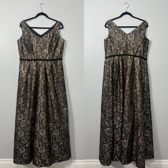 Ignite Evenings New York dress size 16 gold black - Picture 1 of 6